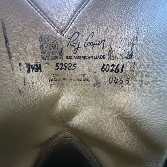 Roy Cooper Cowboy Boots Black Leather Men’s 7.5 M Western Made in USA - Picture 5 of 10